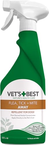 Vet's Best Flea & Tick Repellent Spray, 500 ml (embalagem de 1), 500