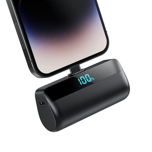 Feob Mini Power Bank para iPhone, 5200 mAh 20 W PD carregador portátil ultra compacto bateria externa Powerbank com ecrã digital compatível com iPhone 14/14 Pro Max/13 Pro/12/11/XR/XS/88 7-6S E Plus
