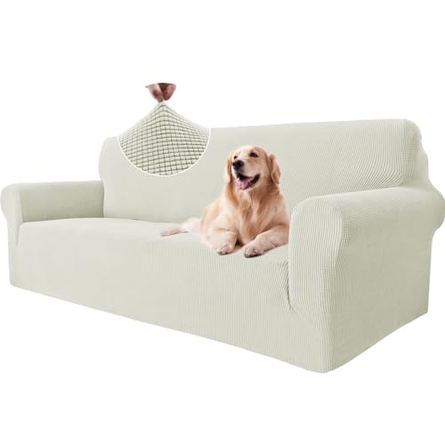 Ystyle Capa elástica para sofá de 3 lugares, capas de sofá ajustáveis com apoios de braços, capa grossa sofá anti-gatos cães e animais de estimação, moderna cobertura antimanchas, lavável na máquina,