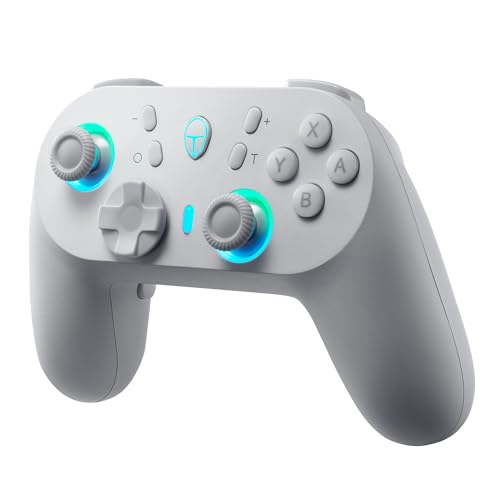 Thunderobot G45 Pro Mando PC Inalambrico for Windows,Switch,IOS&Android,Mando para PC con Joysticks y gatillos de efecto Hall/Giroscopio,Luces RGB