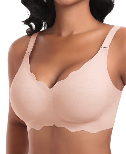 Ganado Sutiãs sem aros mulher sutiã push-up sem costuras com enchimento Bralette com decote em V sexy sutiã básico
