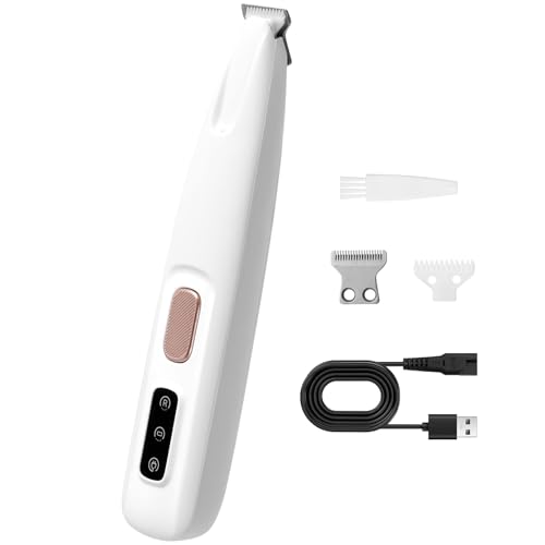 Romon Corta-pelos para cães e gatos, máquina de cortar pelo cães baixo nível de ruído máquinas recarregáveis com luz LED para cortar o cabelo de cão ao redor das patas olhos orelhas rosto e o Rump