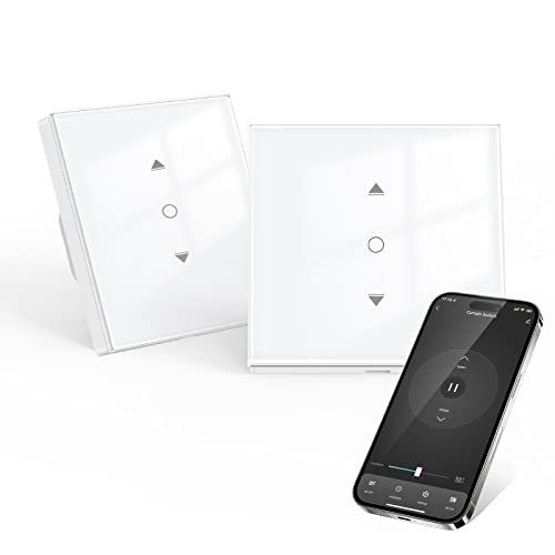 6,1 Gen: interruptor persiana Wi-Fi máximo compatível com Alexa, Google Home, interruptor persiana com controlo de percentagem, temporizador e controlo de voz, requer cabo neutro, 2 unidades