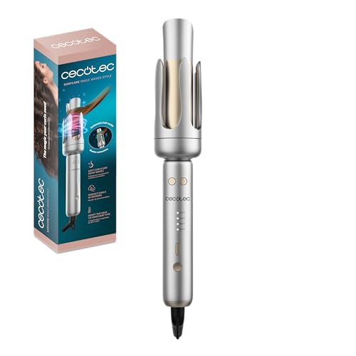 Cecotec Modelador de cabelo automático com cabo SurfCare Magic Waves Style. 41W, revestimento de cerâmica e urmalina, 32 mm, 4 temperaturas ajustáveis, ponta fria, fecho automático, cabo giratório
