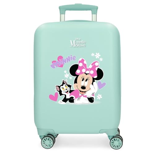 Disney Maleta Infantil Rígida Cierre de combinación Lateral 4 Ruedas Equipaje de Mano está Fabricada en ABS, un Material rígido y Ligero.