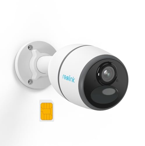 Reolink 3G/4G LTE Câmara de vigilância exterior com bateria recarregável, 4 MP câmara solar sem fios, impermeável, detecção inteligente, áudio bidirecional, com cartão SIM, nuvem / Alexa, Go Plus