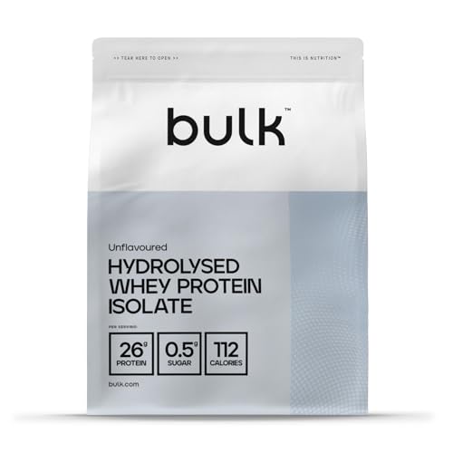 Bulk Proteína de soro hidrolizado isolada, batido de proteínas, sem sabores adicionais, 500 g, 16 doses