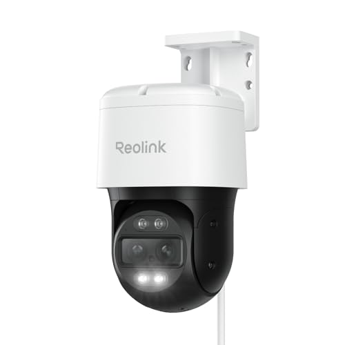 Reolink 4K 8MP PTZ Câmara de vigilância PoE lente dupla com zoom híbrido 6X, 355° Pão e 90° Tilt, cor visão noturna, detecção inteligente, rastreamento automático, áudio bidirecional, TrackMix PoE