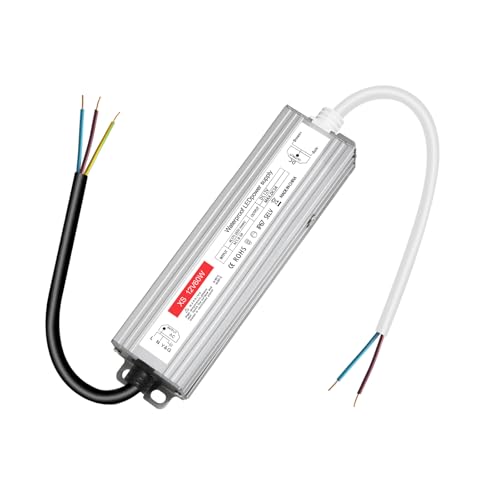 12 V 60 W, transformador 220 V a 12 v, transformador LED 12 v 60 w, fonte de alimentação 12 V 5 A constante, IP67 impermeável, sem ruído/sem cintilação de LED para lâmpadas e tiras LED MR16 GU5.3 MR11