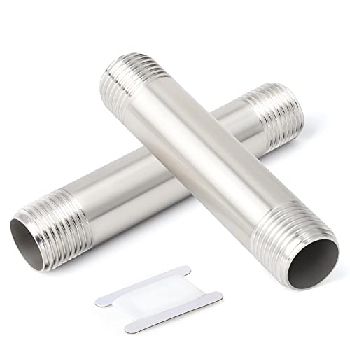 ERGAOBOY 2 peças 200 mm 1/2" x 1/2" macho BSP spiga tubo fundido 304 acessórios de tubos de aço inoxidável