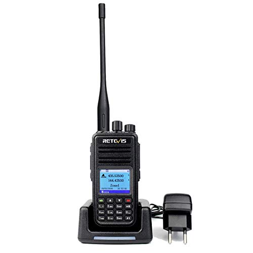 Retevis RT3S DMR Walkie Talkie Digital banda dupla 3000 canais rádio amador TDMA Ham rádio compatível com Mototrbo Tier I & II (preto, 1 unidade)