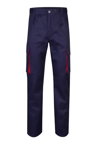 Velilla 103004/C1-12/T38 Calças multibolsos, azul-marinho e vermelho, 38