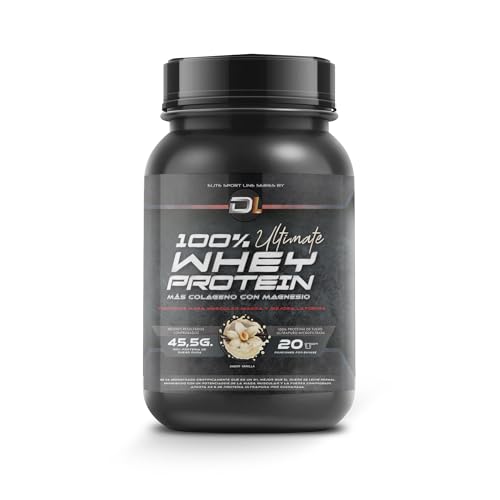 Whey Protein Proteína em pó com colagénio, magnésio e aminoácidos, aumenta a massa muscular, apoia o desenvolvimento e a recuperação muscular, proteção fácil de digerir, 1 kg (1 kg, baunilha)