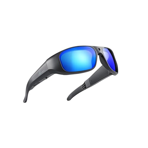 OHO 4K Ultra HD Water Resistance Video Sunglasses, Sports Action Camera with Built-in Memory and Polarized UV400, Protection Safety Lenses, design desportivo unissexo (Blue 128 GB)