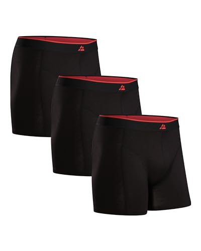 DANISH ENDURANCE Cuecas de homem Boxer de bambu, com ou sem bolso, macias e elásticas, 3 Pack - Boxer homem, roupa interior