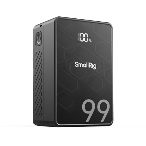 SMALLRIG VB99 SE V Mount Battery, 99 Wh/6800 mAh Mini V-Lock bateria com carregamento rápido PD 65 W USB-C, com D-Tap, USB-A, porta dupla DC, ecrã OLED, para câmera, monitor, luz de vídeo, 4 823