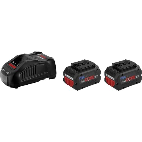 Bosch Professional 18V System ProCORE18V 5,5 Ah - Set bateria de lítio carregador (2 baterias x 5,5 Ah + carregador GAL 1880 CV)