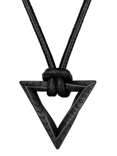 FaithHeart Colar de viking runas de aço inoxidável 316L homem mulher letras tapetes rúnicos jóias espiritual nórdico de talismã de família casais