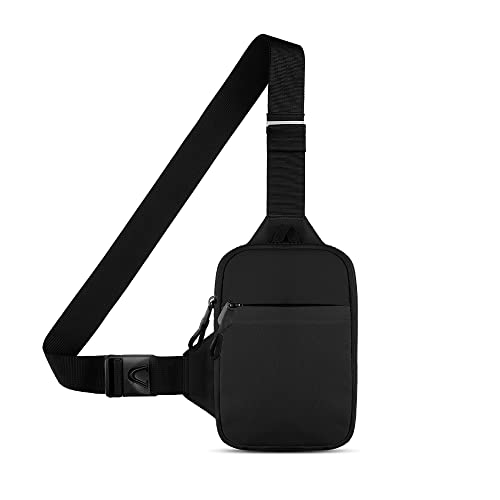 Simptech Bolsa tiracolo para homem, bolsa de peito cintura bolsa de cintura bolsa cruzada com bolso duplo, resistente à água e sem mãos