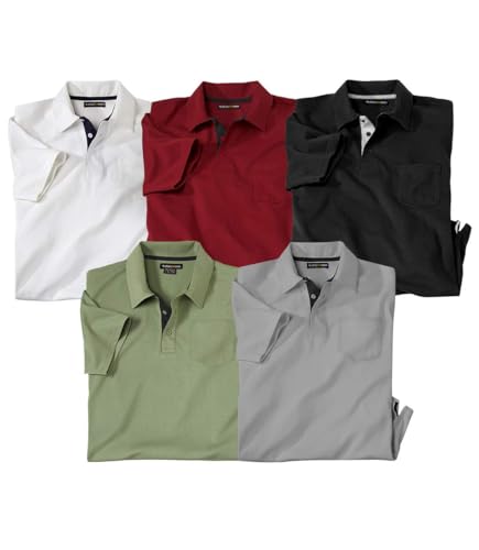 ATLAS FOR MEN - Lote de 5 polos homem - manga curta - Disponível em tamanhos grandes