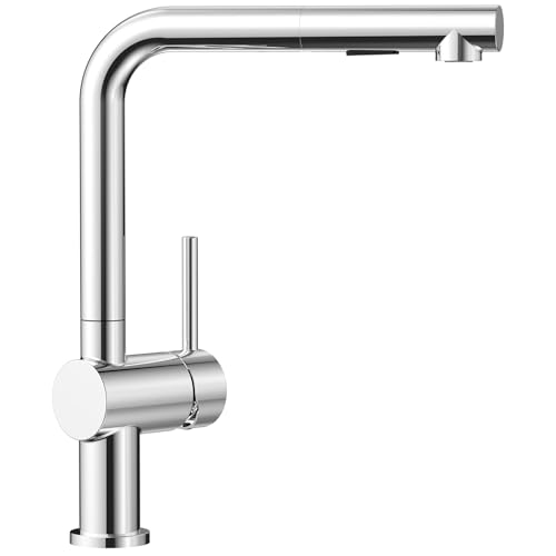 CECIPA Torneira de cozinha removível, torneira de pia com comando único cozinha com chuveiro e chuveiro removível, torneiras monocomando, giratório 360°, liga zinco, cromado