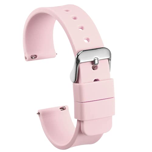 sourcing map Pulseira de relógio de silicone, faixa de relógio de borracha macia de substituição com fivela de aço inoxidável libertação rápida, para homem mulher