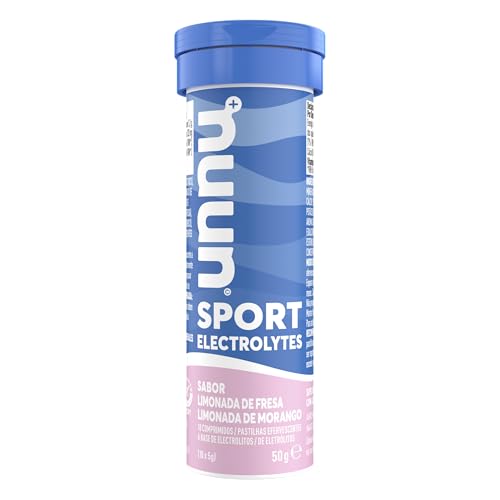 Nuun Sport Limonada de morango comprimidos fervescentes com eletrólitos e vitamina C, contribui para uma ótima hidratação e funcionamento do sistema imunitário, 1 tubo com 10 comprimidos fervescentes
