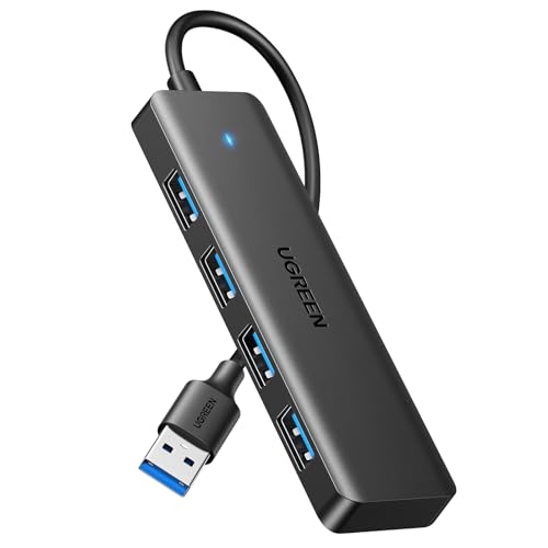 UGREEN Hub USB 3.0 com 4 portas, adaptador de latão multiportas 5 Gbps de alta velocidade, compatível com MacBook Pro Air iMac Surface XPS PC portátil disco rígido teclado rato PS5 (15 cm)