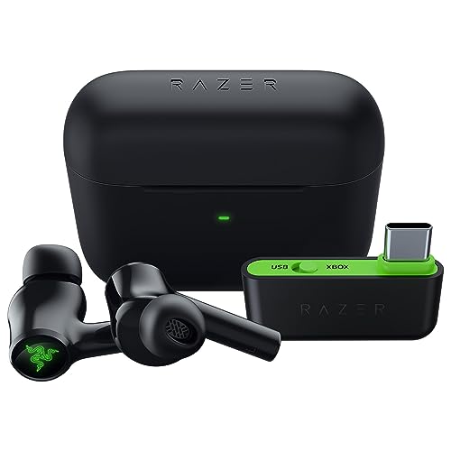 Razer Hammerhead HyperSpeed Auriculares Gaming sem fios multiplataparama licenciados para Xbox (HyperSpeed Wireless, cancelamento ativo de ruído) preto