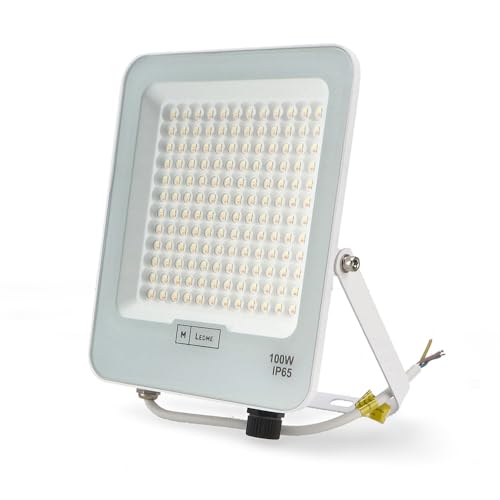 M Ledme - Foco projetor LED Napoli Plus White 100W, proteção IP65, luz fria regulável a luz quente 2700K-6500K, iluminação exterior, uso para jardim, pátios, estacionamento, hotel, navios etc.