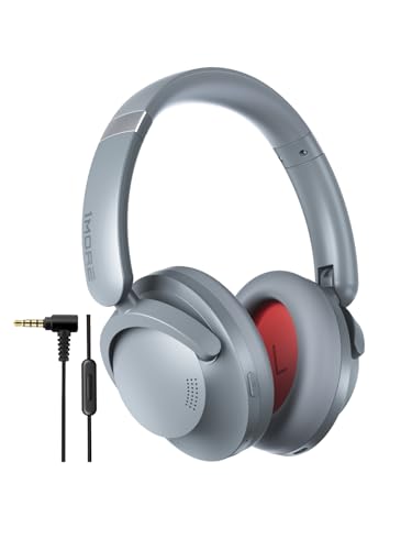 1MORE SonoFlow Pro Capacetes sem fios Bluetooth, auriculares com cancelamento ativo de ruído, auriculares Bluetooth com LDAC, som Hi-Res, Bluetooth 5.4, 100 H, chamadas com dívida (prata)