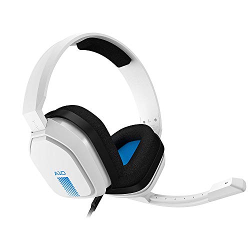 ASTRO Gaming A10 Auriculares com fio, leves e resistentes, ASTRO Audio, tomada de 3,5 mm, para Xbox Series X e S, Xbox One, PS5, PS4, Nintendo Switch, PC, Mac, telemóvel - branco/azul