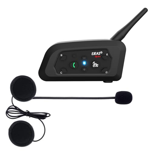 Eixos V6 Pro Intercomunicador Bluetooth para motocicletas, gama de comunicação Intercom de 1200 m, intercomunicador capacete moto, impermeável, intercomunicação entre 6 motociclistas