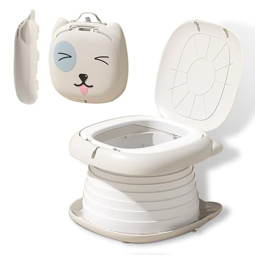 Assento sanitário para crianças, sanita dobrável para crianças, urinol dobrável de viagem portátil, viagem pela estrada para acampar ou uso doméstico com bolsa de apoio descartável