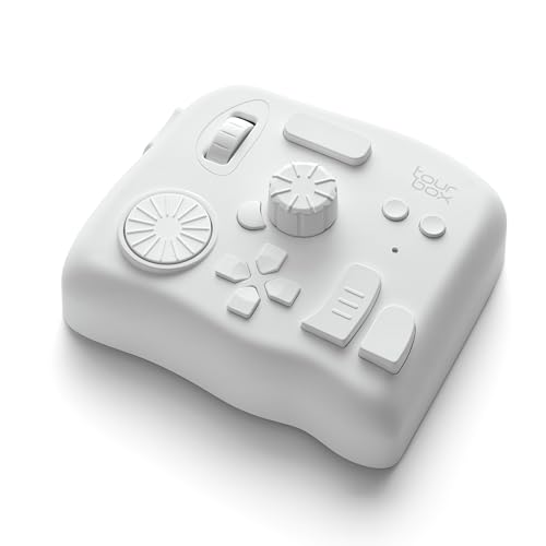 TourBox Elite Controlador de edição de vídeo e fotografia, teclado personalizado de atalhos Bluetooth, consola de computador criativo para Photoshop Lightroom Premiere, tablet gráfico Windows Mac PC