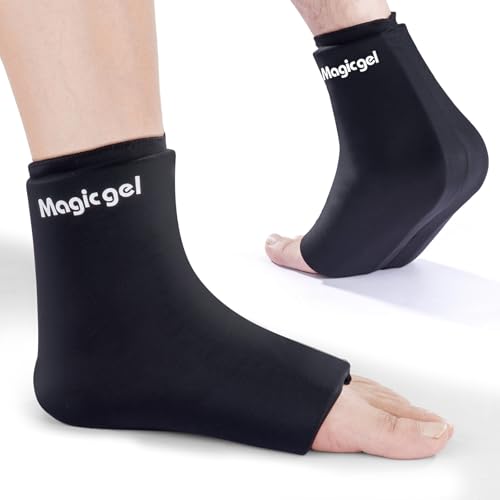 Magic Gel Embalagem de gelo para pés e tornozelos com invólucro profissional - terapia de compressão e frio - reduz o inchaço e a inflamação