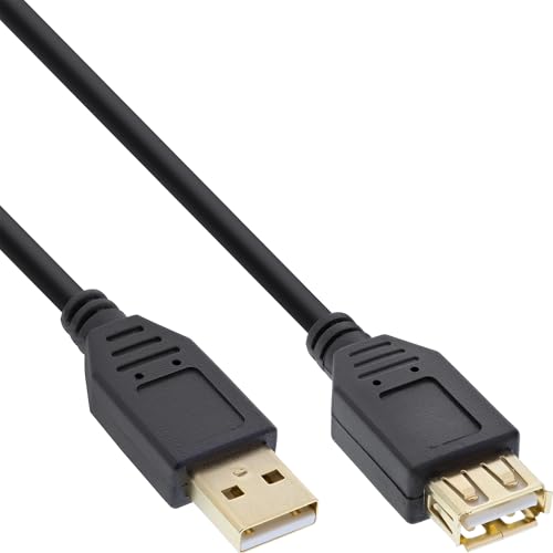 InLine 34611S - Extensor USB 2.0 (conectores macho a fêmea, 10 m), preto