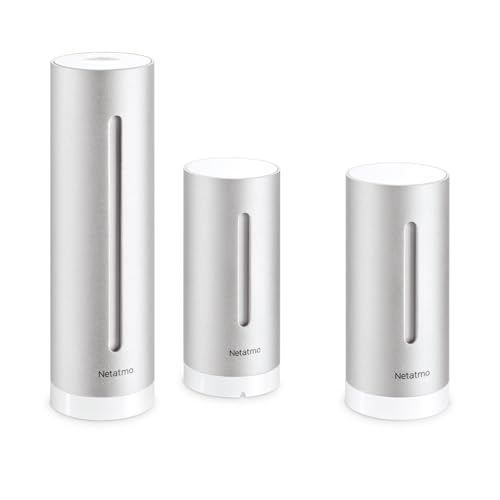 Netatmo Estação meteorológica para interiores e exteriores com sensor sem fios para exteriores módulo adicional, compatível com Amazon Alexa, Google Home e Apple HomeKit, NBU-NWS-NIM-EU