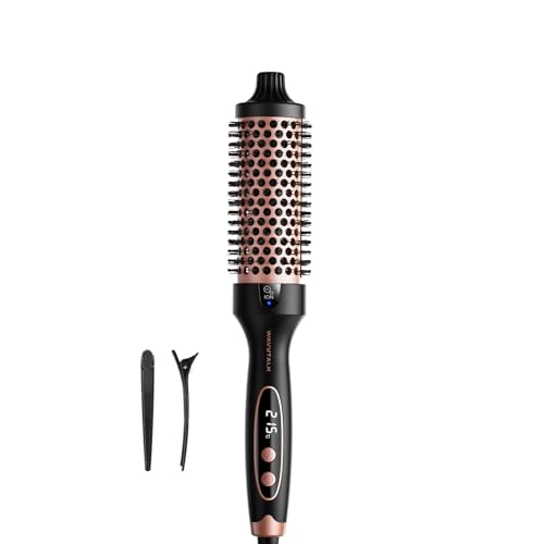 Wavytalk Thermal Brush, Blowout Boost, escova térmica redonda elétrica modelador de cabelo, tecnologia iónica, menos danola, fácil de usar, barril de 38 mm, voltagem dupla, tomada europeia, ouro rosa