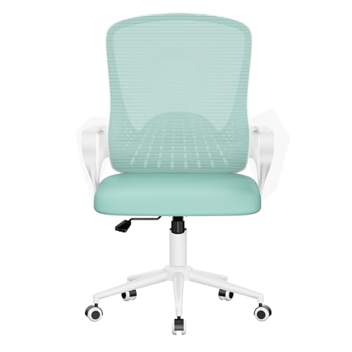 naspaluro Cadeira de escritório, cadeira ergonómica secretária com capa de malha, suporte lombar único, almofada de assento espessado, cadeira escritório de altura ajustável para escritório em casa
