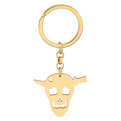 LONYOO Porta-chaves de caveira de aço inoxidável para Halloween, porta-chaves de abóbora fantasma, presente de joalharia para mulheres e meninas