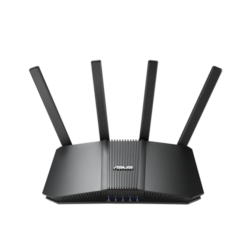 ASUS RT-BE82U Router Extensível Inteligente AiMesh WiFi 7 (802,11be) de banda dupla, 6500 Mbps, cinco portas de 2,5 GbE, até 3 SSID para dispositivos IoT, controlos parentais e VPNNNS Segurança De