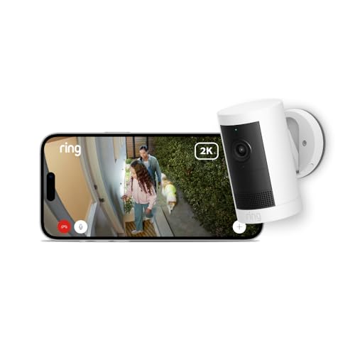 Novedad Ring | Cámara exterior Plus solar (Outdoor Camera Plus): cámara inalámbrica de seguridad exterior, 2K con Ring Vision, instalación propia, alternativa a CCTV (30 días gratis de Ring Home)