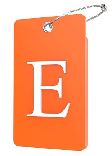 Lammcou Etiqueta de bagagem para viagens aéreas, etiqueta de borracha personalizada com cartão de direção e cabo de aço inoxidável, Luggage Tags Suitcases Labels (laranja, E)