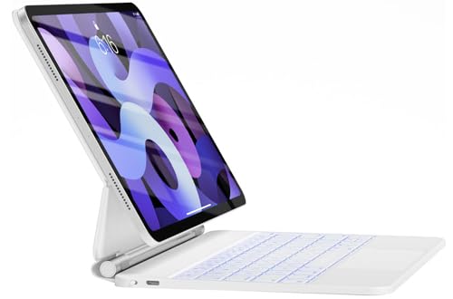 HOU Teclado iPad Air de 11" (M2 2024/M3 2025)/iPad Air 5 2022/iPad Air 4 10.9 2020, teclado iPad Pro de 11 polegadas (4ª 3ª 2ª 1ª) com design flutuante, trackpad, Red, Red, Red, R. retroiluminação 7