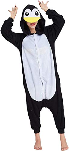 LATH.PIN Animal carnaval disfarce cosplay pijamas adultos unissexo roupa de noite (pinguim XL), Pinguim, XL