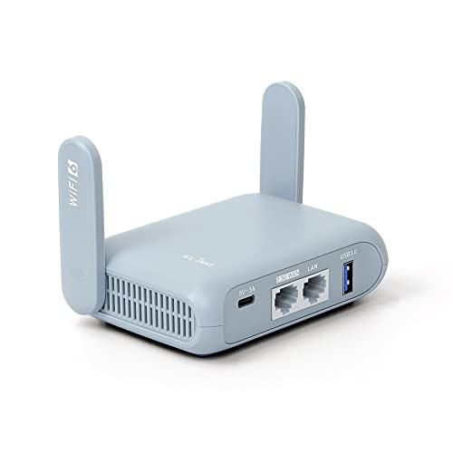GL.iNet GL-MT3000 (Beryl AX) Portable Routeur WiFi 6 pour la Maison et Les Voyages, Routeur Wi-Fi Bande, Vitesse Wi-Fi AX3000 (Jusqu'à 3 Gbit/s), Repeteur, VPN em Cascade, IPV6, WPA3, Port WAN 2,5G