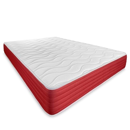 DUÉRMETE ONLINE - Colchão viscoelástico Lite reversível, firme e confortável, rosto inverno / verão, branco, altura 25 cm, 90 x 200 cm