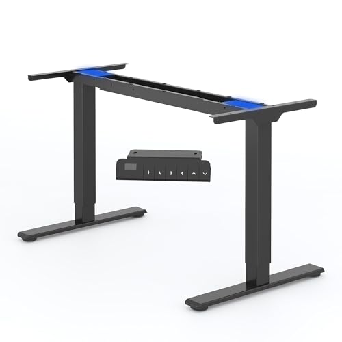 FLEXISPOT E1 Pro Mesa Elevável elétrica com 2 motores, secretária ajustável em altura de aço 70 - 119 cm, com 4 funções de memória de mesa de pé, carga de 100 kg (preto