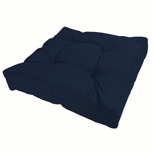 POKAR Almofadas Lounge exterior almofada assento móveis vime, jardim almofada para cadeira capas 60 x 60 x 10 cm, azul escuro